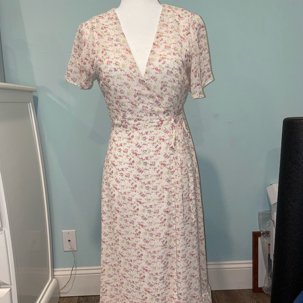 Nasty Gal Floral Wrap Maxi Sundress